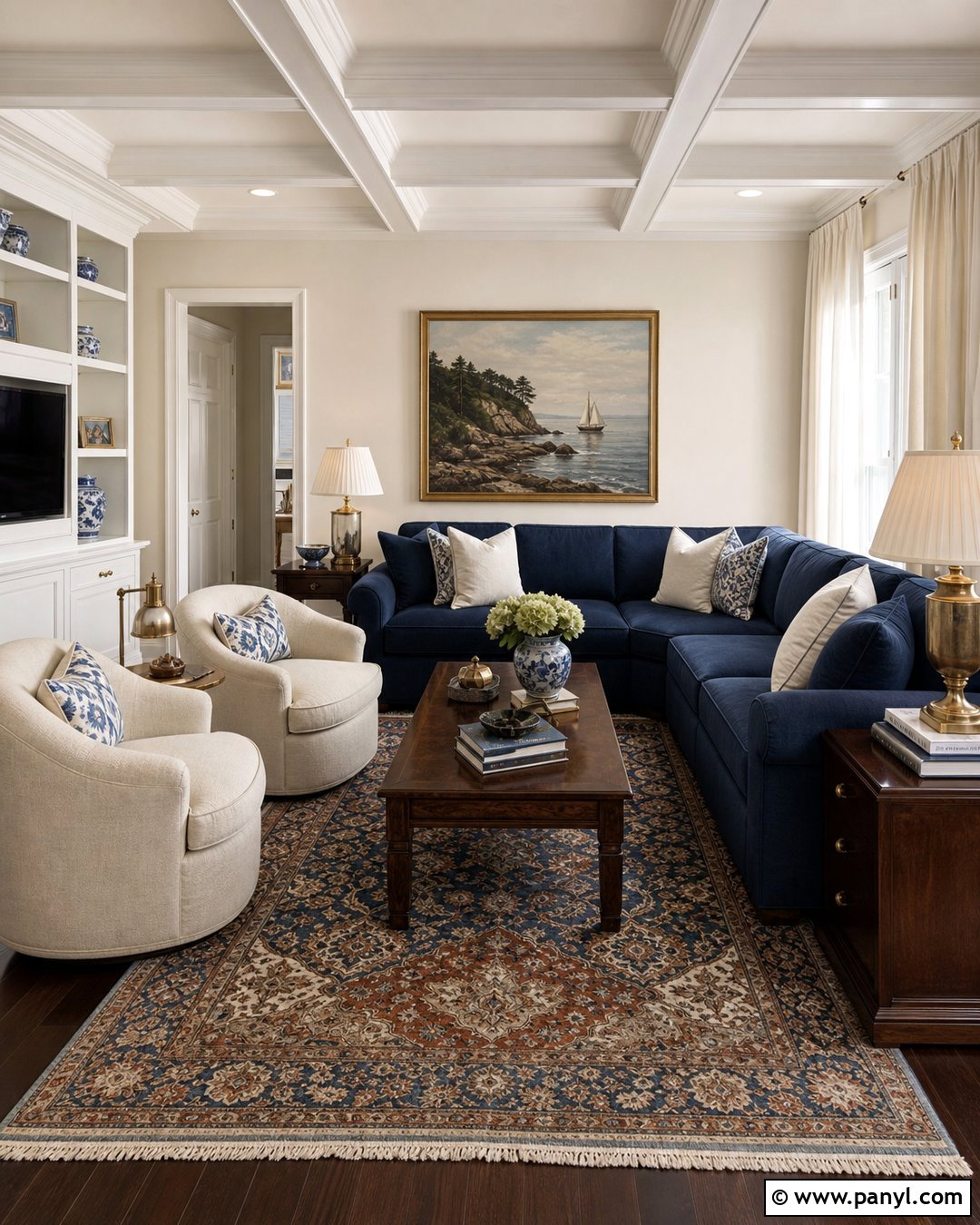 Cream Walls With Navy Blue - 30 Cream Color Walls