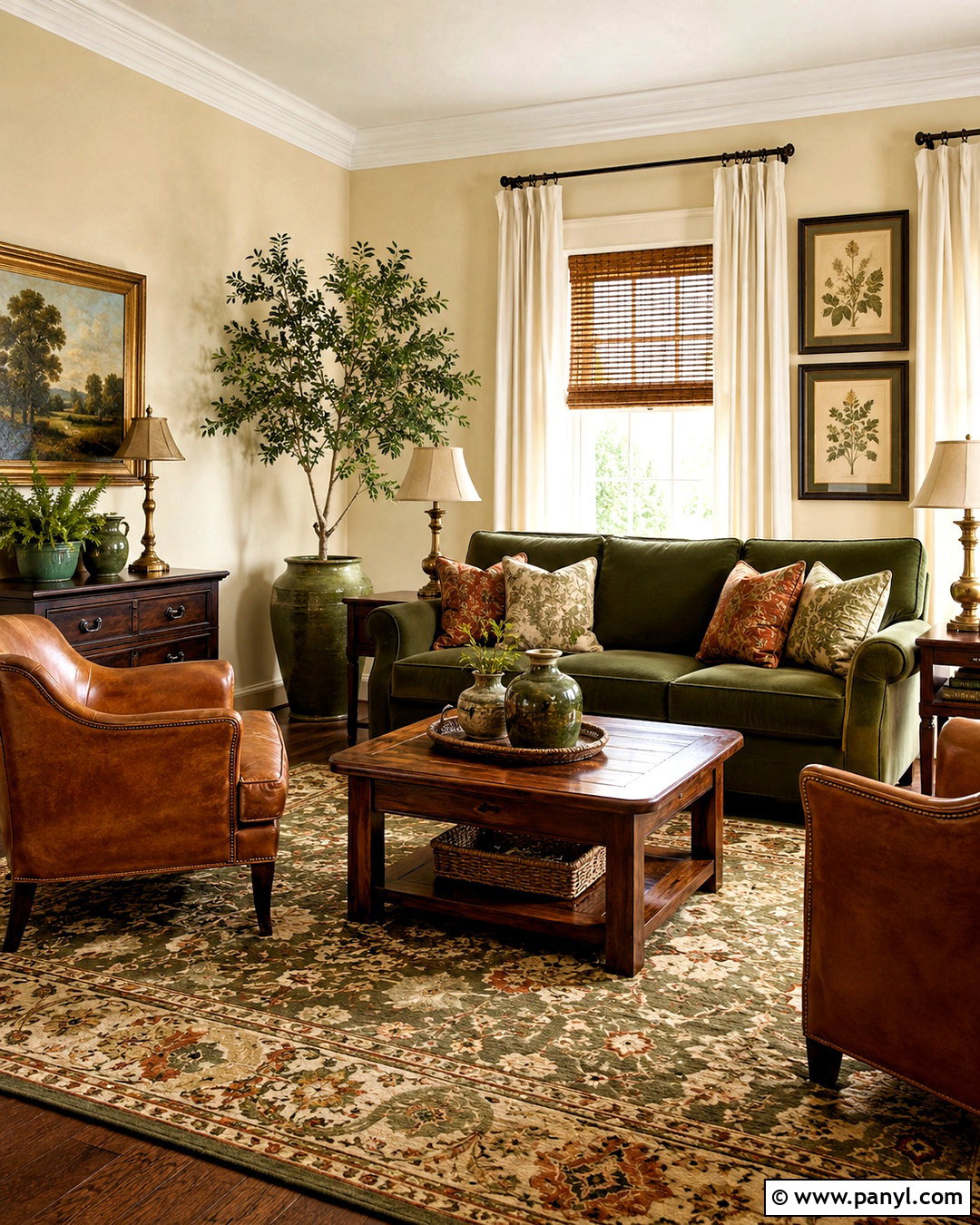 Cream Walls With Olive Green Sofa - 20 cream walls living room ideas