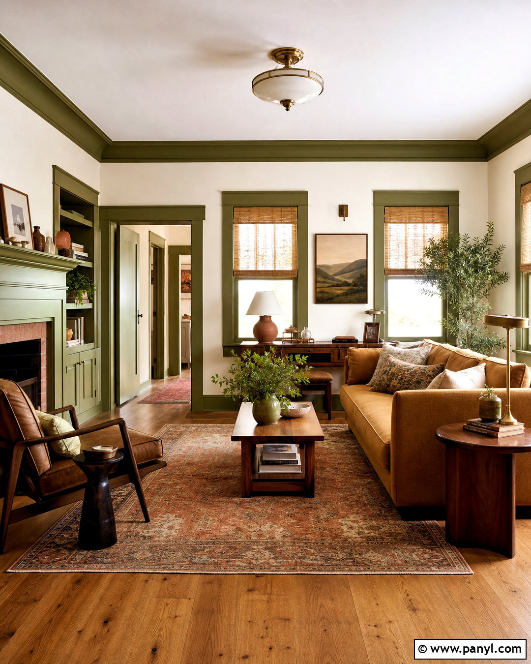 Cream Walls With Olive Green Trim - 20 green trim interior ideas