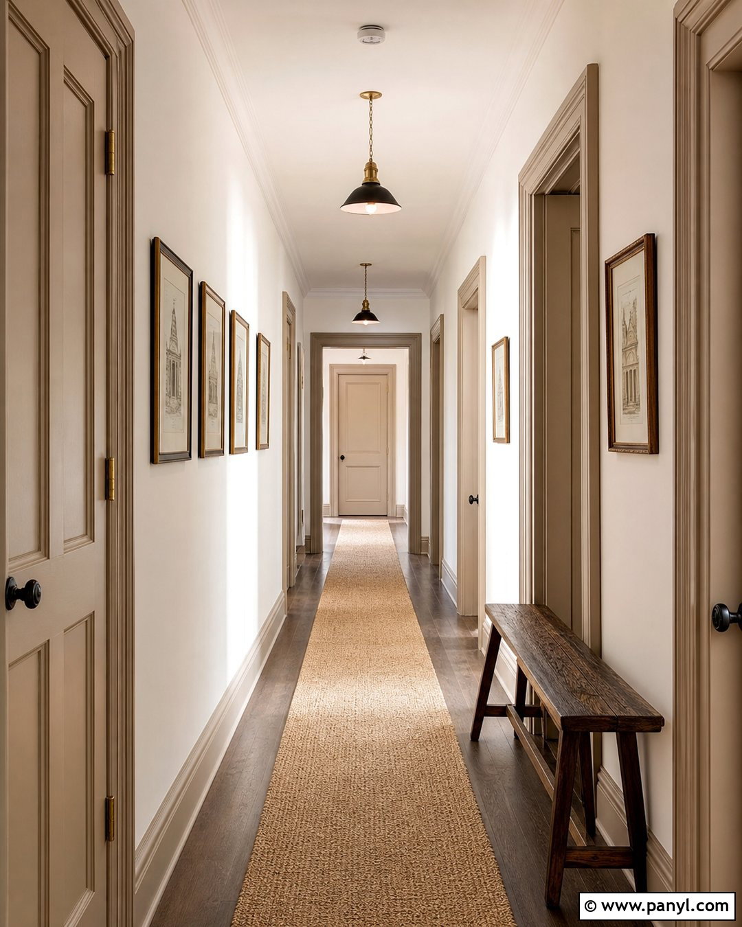 Cream Walls With Painted Hallway Trim - 25 Creamy Walls