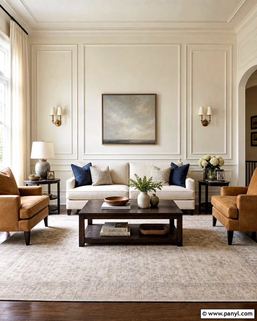 Cream Walls With Picture Frame Molding - 20 cream wall paint ideas
