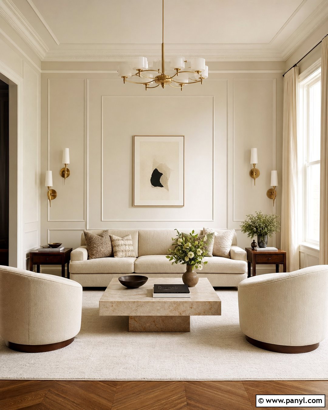 Cream Walls With Picture Frame Molding - 35 Creme Walls