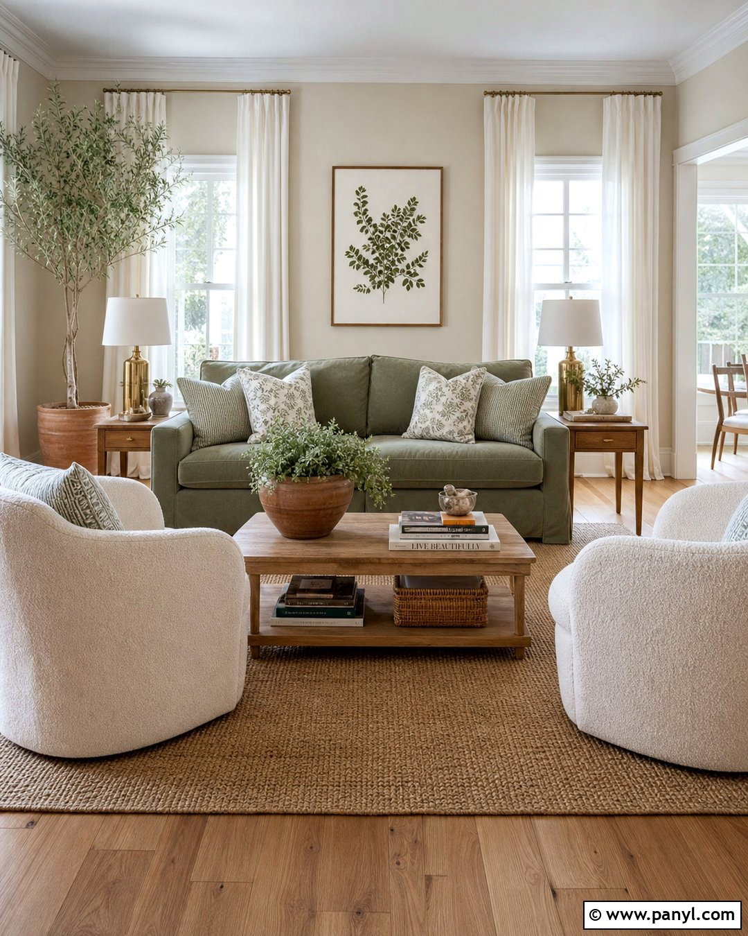 Cream Walls With Sage Green Decor - 20 Cream Wall White Trim Ideas