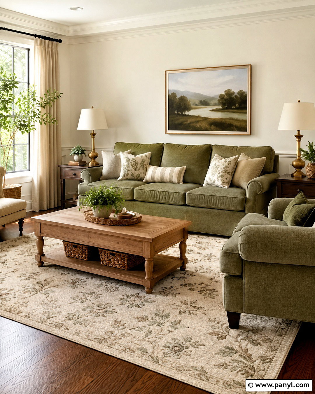 Cream Walls With Sage Green Furniture - 20 cream walls living room ideas