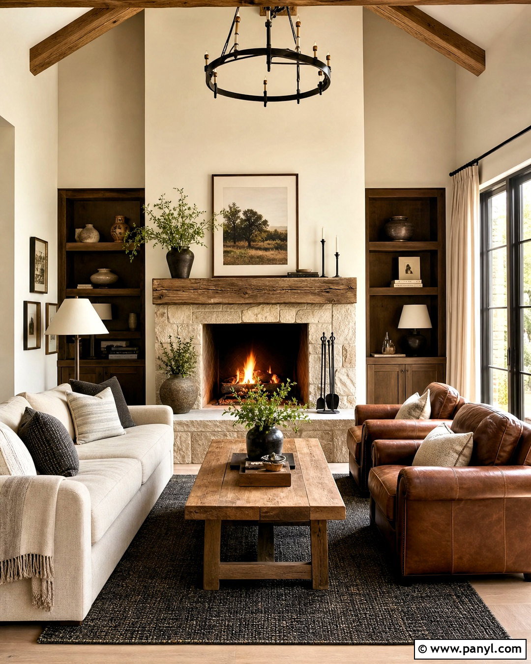Cream Walls With Stone Fireplace - 20 cream wall paint ideas