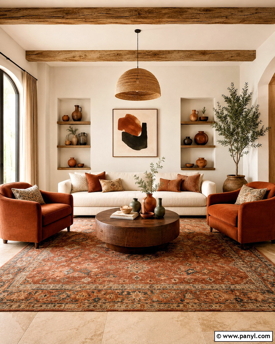 Cream Walls With Terracotta Decor - 20 cream walls living room ideas