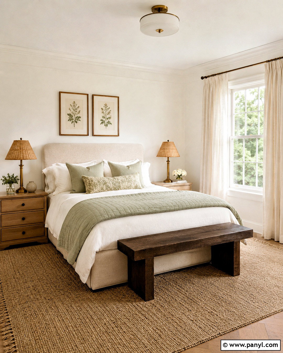 Cream White Bedroom With Sage Green - 20 cream white paint ideas