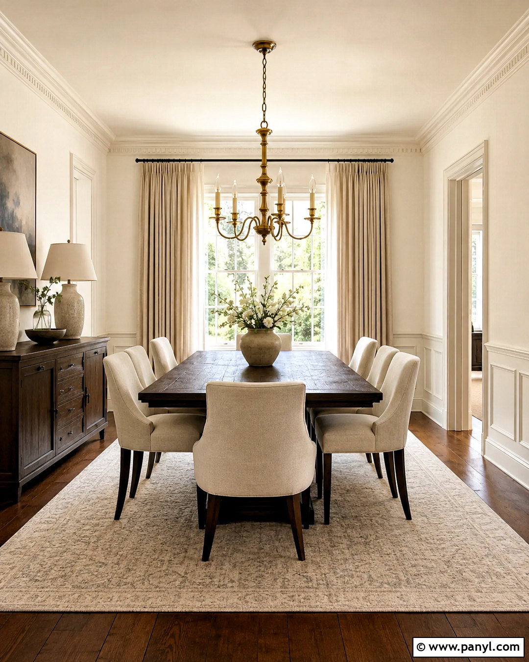 Cream White Dining Room With Dark Wood - 20 cream white paint ideas