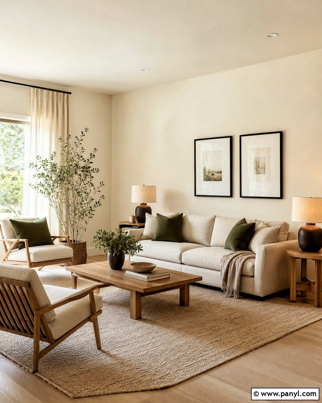 Cream White Living Room With Natural Oak - 20 cream white paint ideas