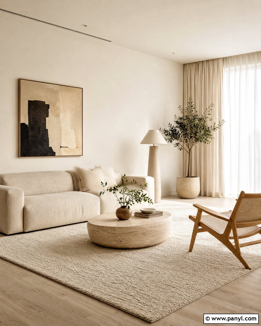 Cream White Minimalist Living Room - 20 cream white paint ideas