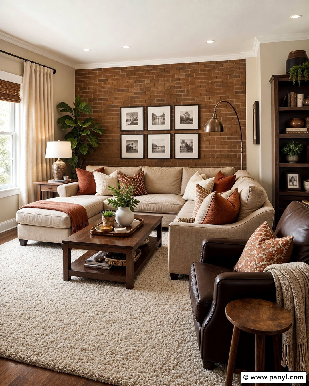 Cream With Brown Brick Wall - 20 Brick Wall Color Matching Ideas