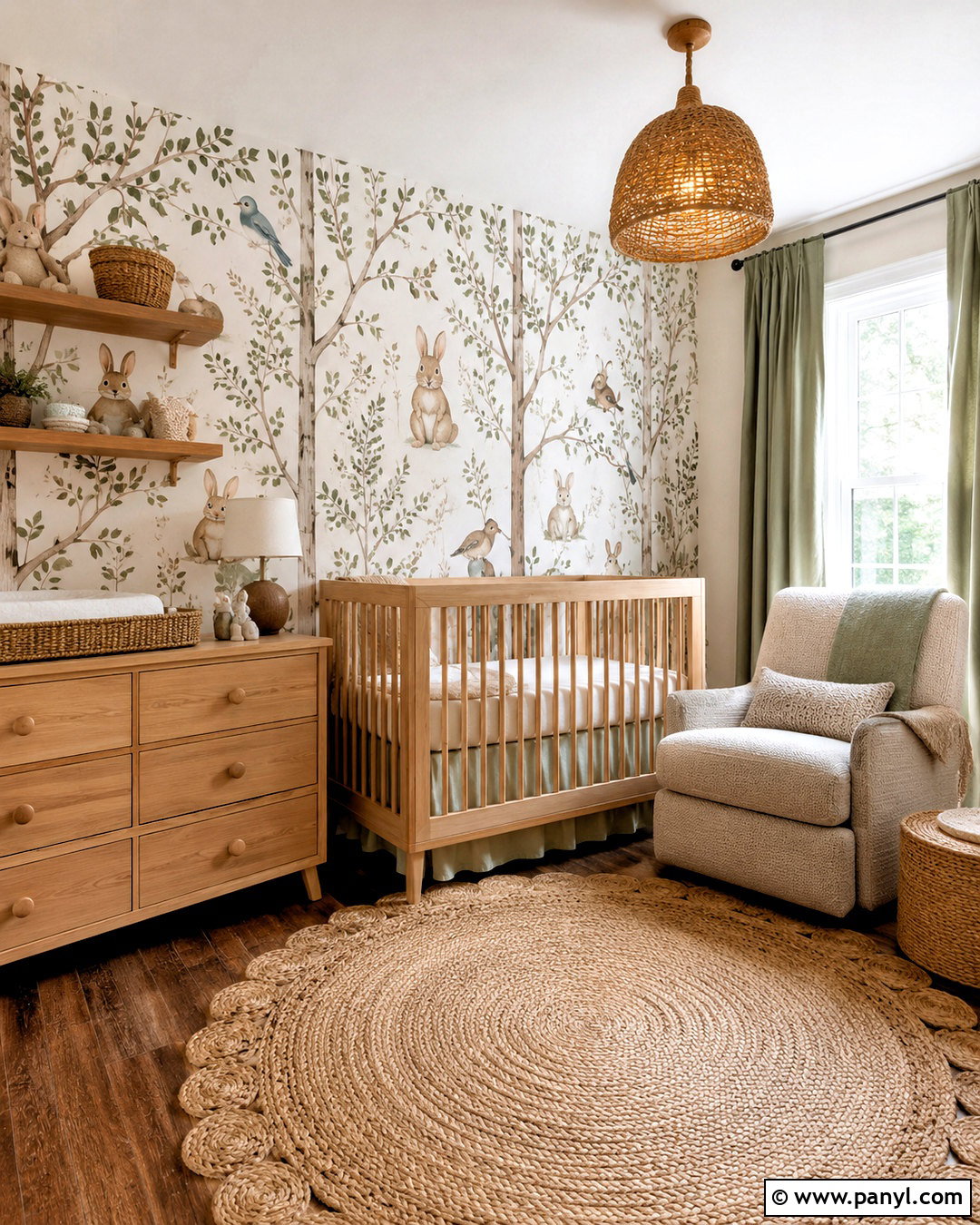 Cream Woodland Wallpaper Nursery - 20 light colored wallpaper ideas