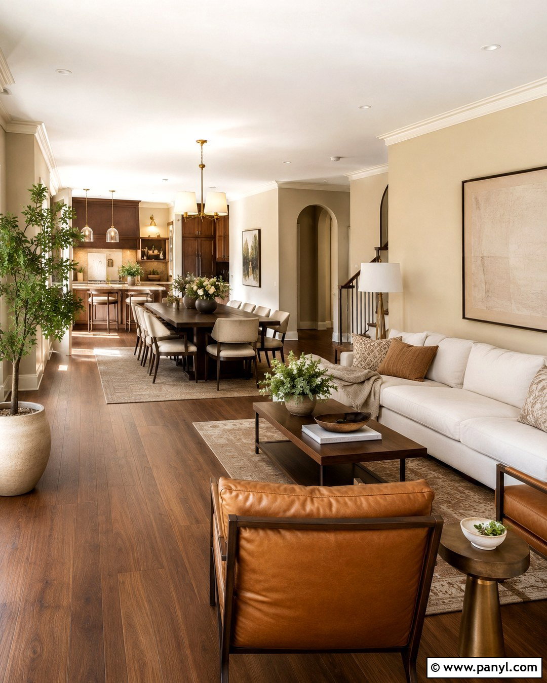 Creamy Beige Open Plan Walls - 20 Open Plan Wall Colour Ideas