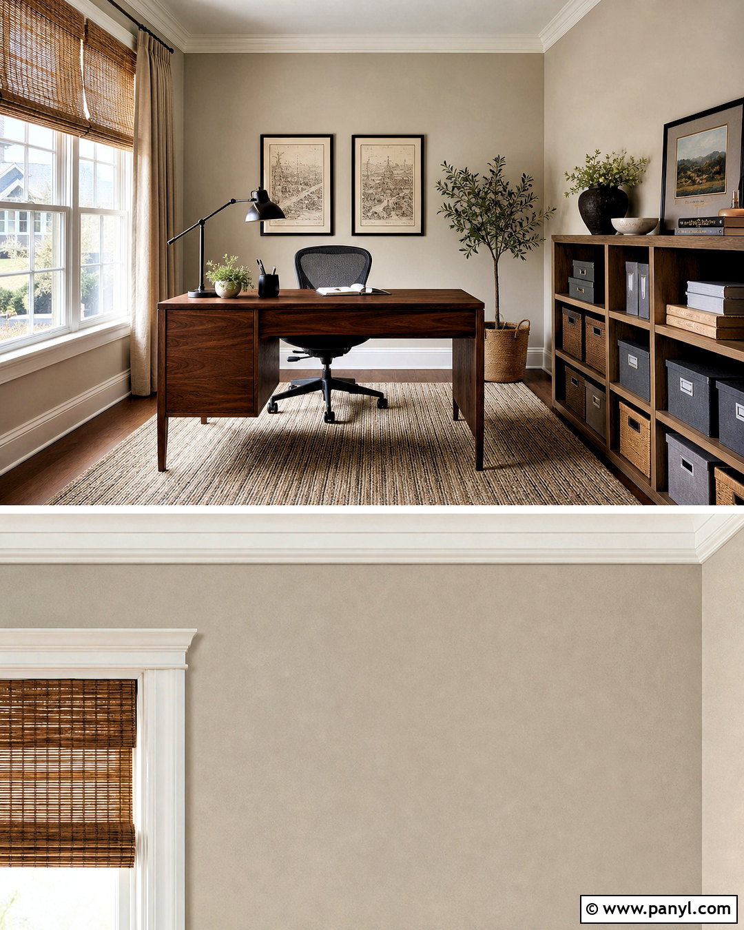 Creamy Greige Home Office Walls - 20 creamy wall color ideas