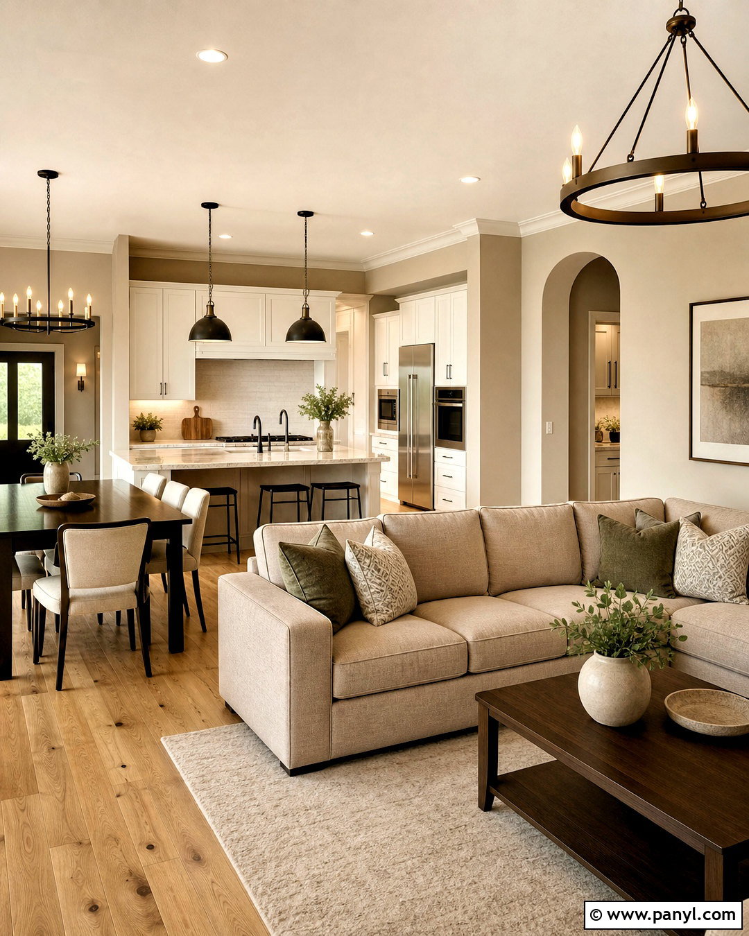 Creamy Greige Open Plan Paint - 20 latest paint trends