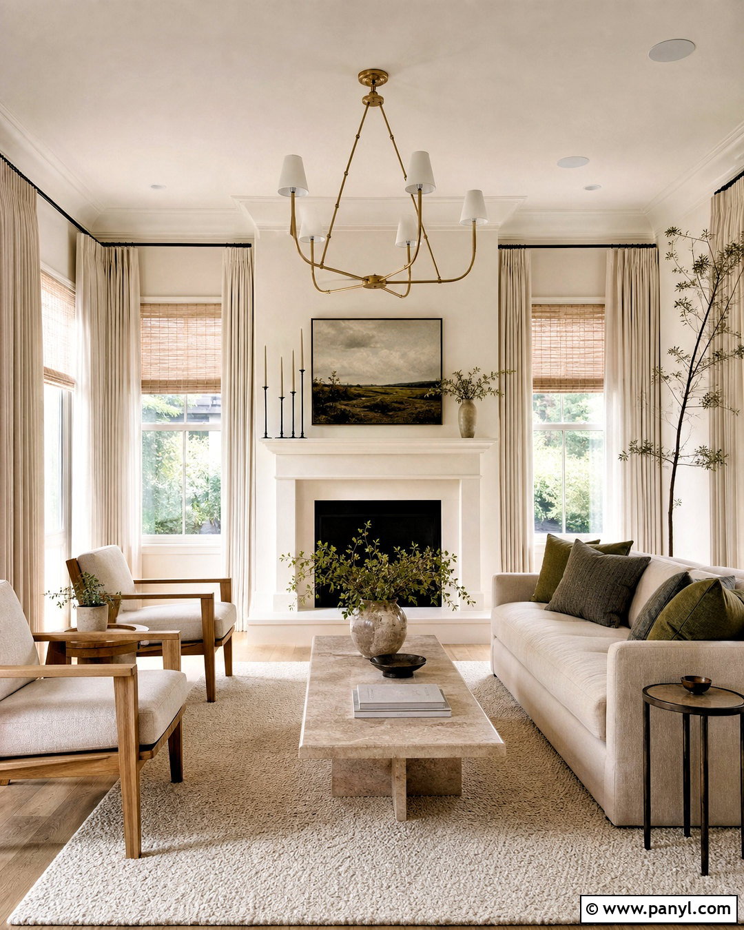 Creamy Off-White Living Room - 20 calming paint colors for living room ideas
