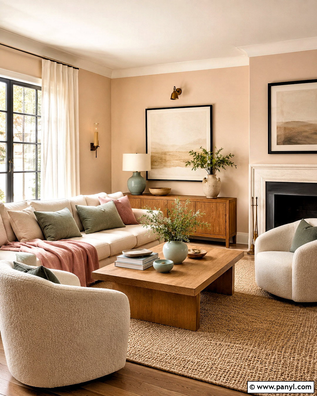 Creamy Pastel Beige Living Room - 20 living room pastel colors
