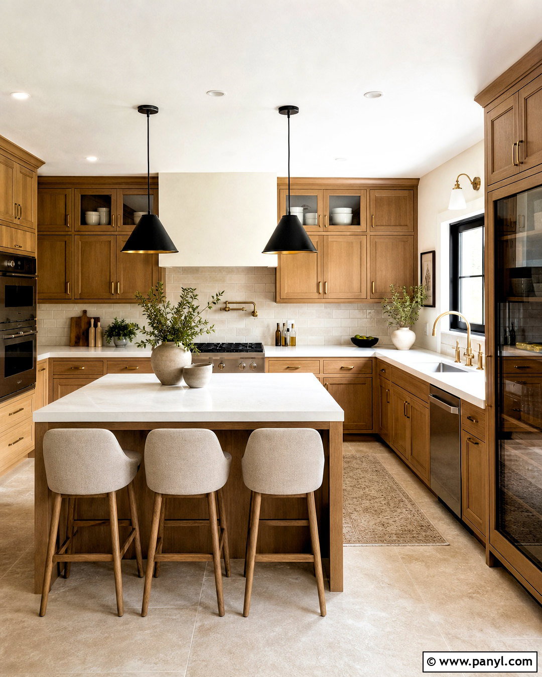 Creamy White Kitchen With Oak Cabinets - 20 kitchen color schemes with oak cabinets