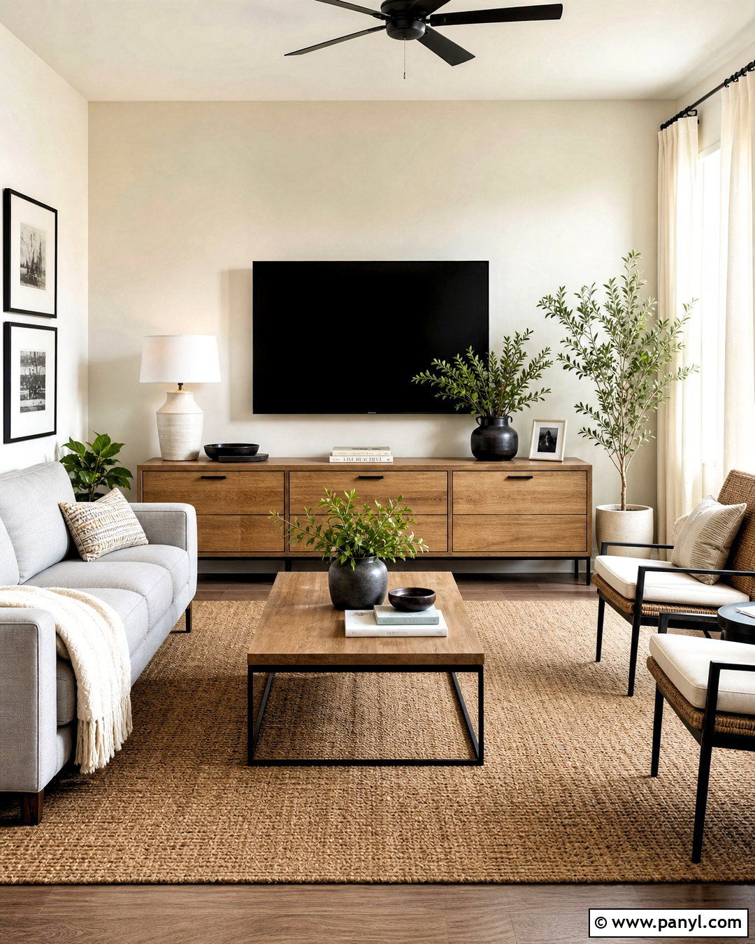 Creamy White TV Wall - 20 tv wall color ideas living room ideas
