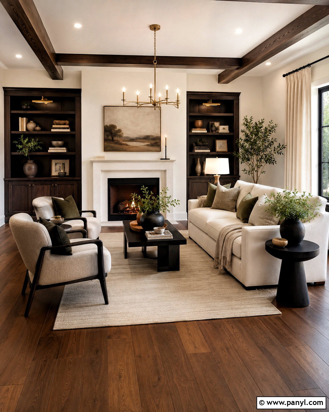 Creamy White Walls With Dark Wood - 20 Wall Colors That Go Well With Dark Wood Ideas