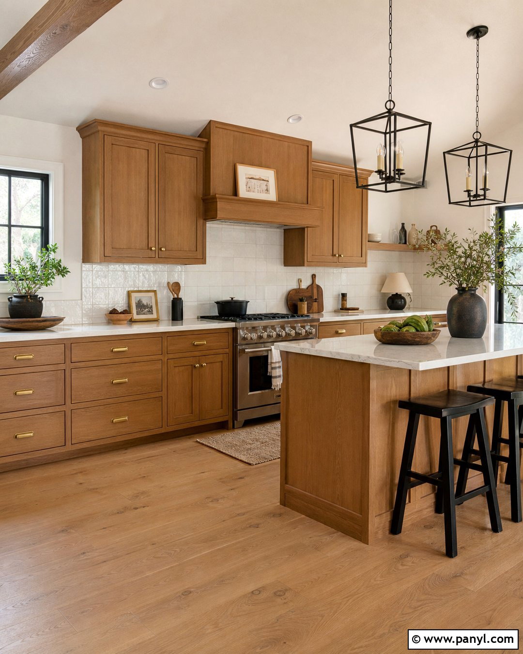 Creamy White Walls With Honey Oak Cabinets - 35 honey oak kitchen cabinets wall color ideas