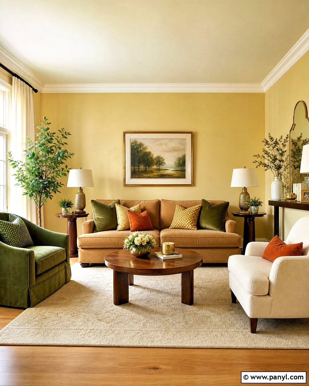 Creamy Yellow Living Room - 20 yellow living room colors