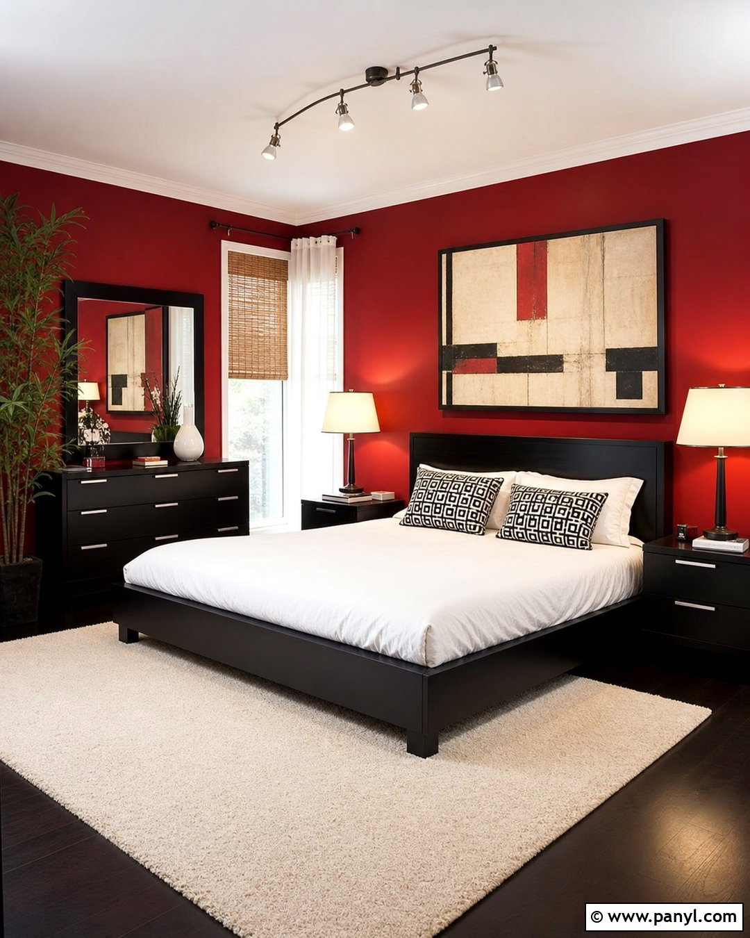 Crimson Bedroom With Black Furniture - 20 Early 2000S Red Walls