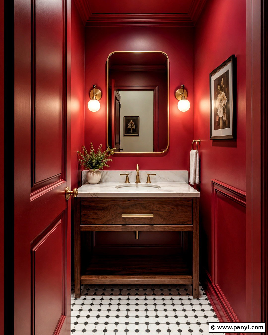 Crimson Powder Room - 20 paint room red ideas