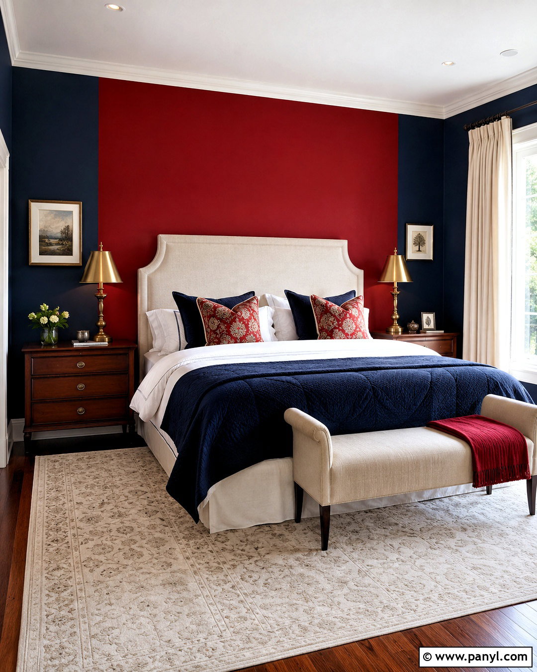 Crimson Red And Navy Bedroom - 20 crimson red wall paint ideas