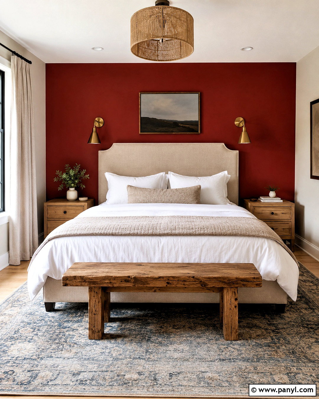 Crimson Red Bedroom Headboard Wall - 20 crimson red wall paint ideas