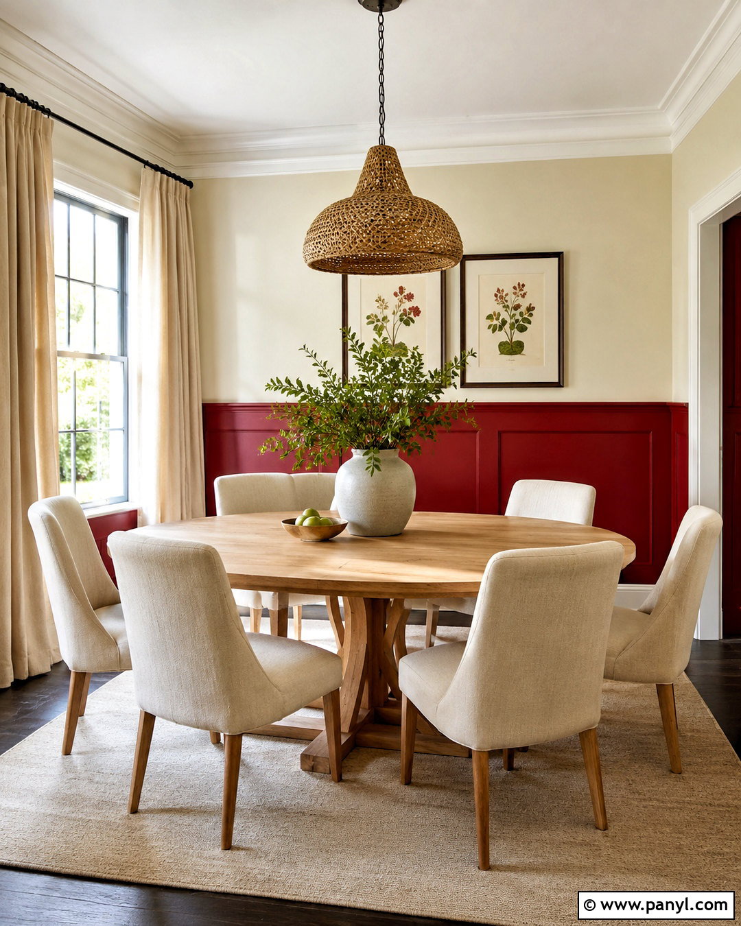 Crimson Red Dining Room Wainscoting - 20 crimson red wall paint ideas