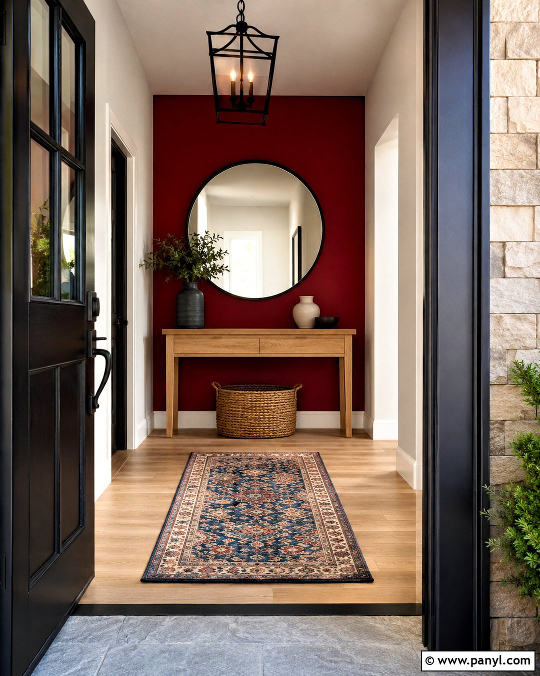 Crimson Red Entryway Wall - 20 crimson red wall paint ideas
