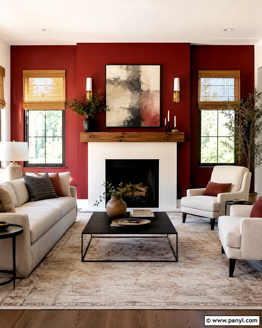 Crimson Red Fireplace Wall - 20 crimson red wall paint ideas