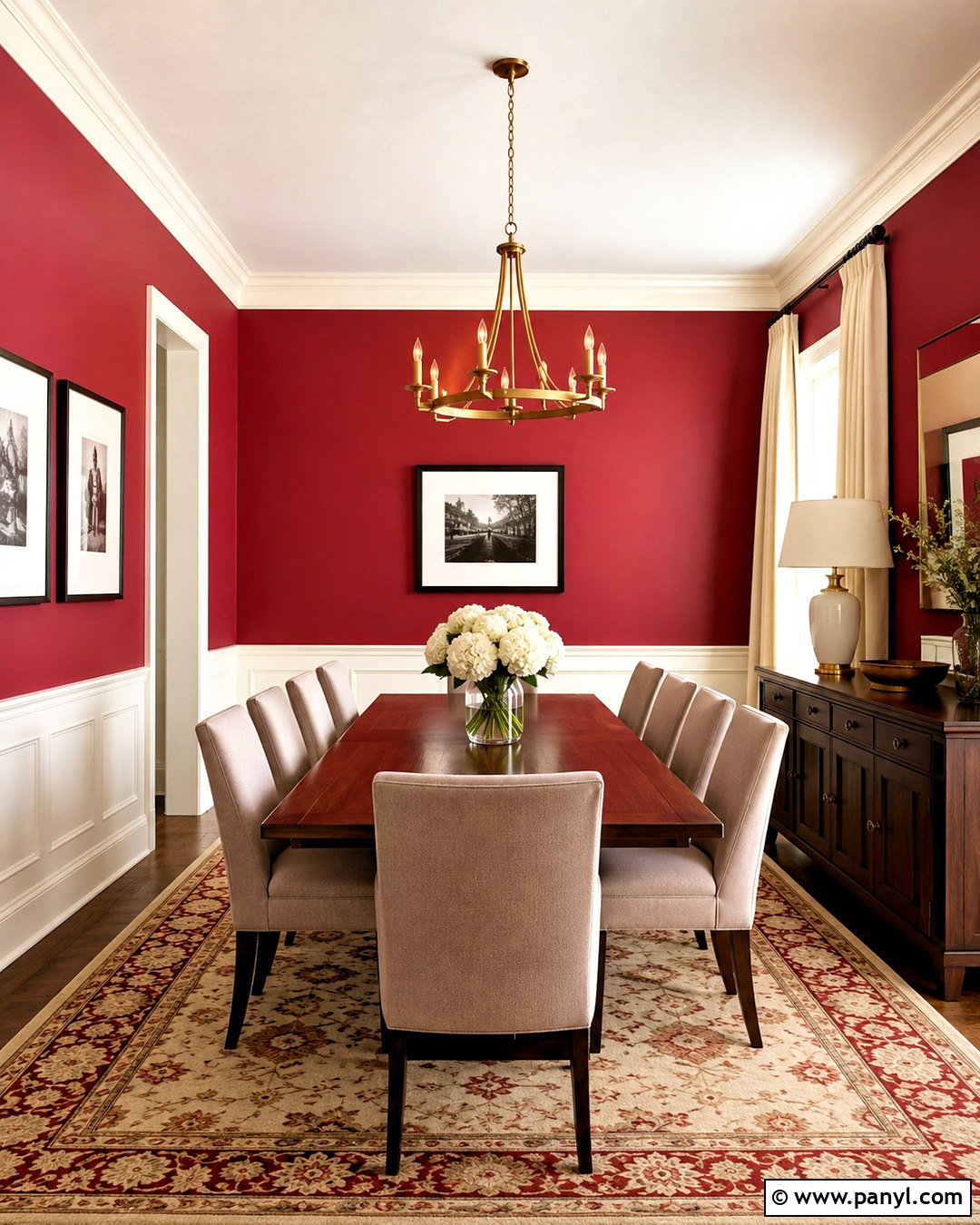 Crimson Walls With White Trim - 20 crimson walls