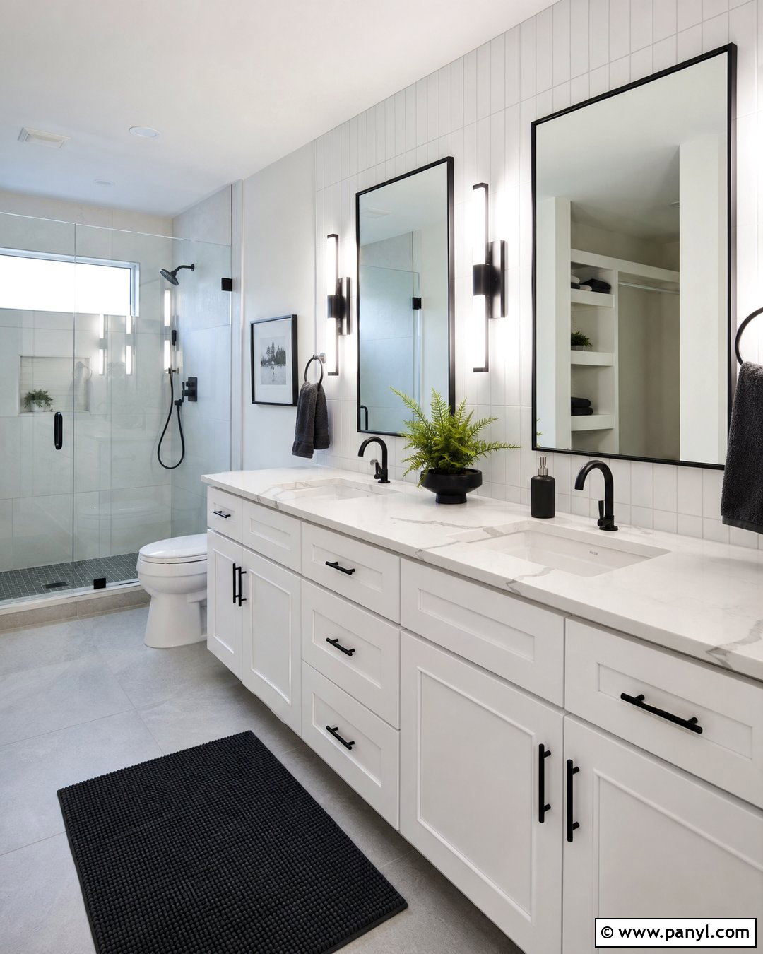 Crisp White Bathroom Vanity - 35 painted bathroom vanity colors