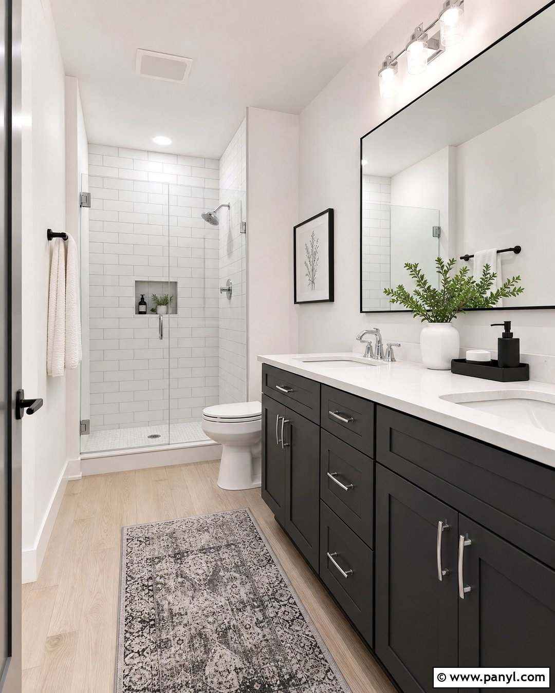 Crisp White Bathroom Walls - 35 grey vanity bathroom wall colors