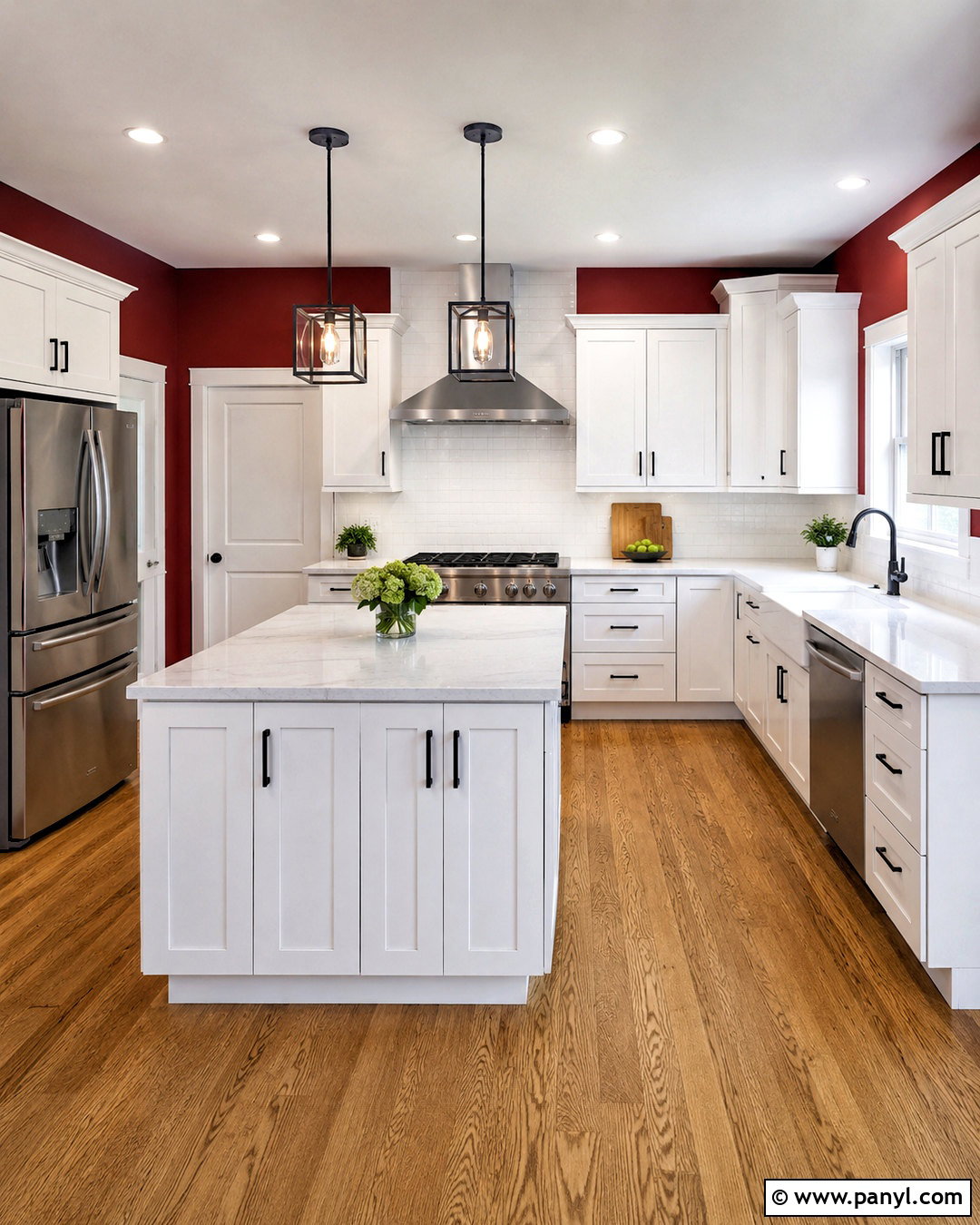Crisp White Cabinets With Red Walls - 20 What Color Cabinets Go With Red Walls