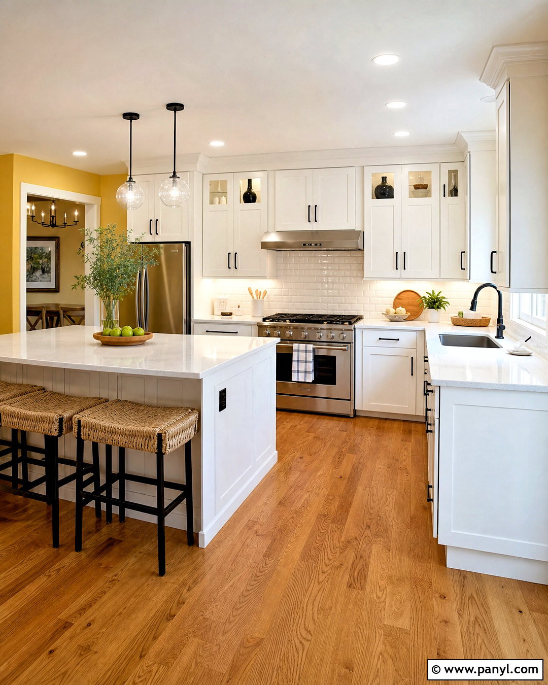 Crisp White Cabinets With Yellow Walls - 20 what color cabinets go with yellow walls