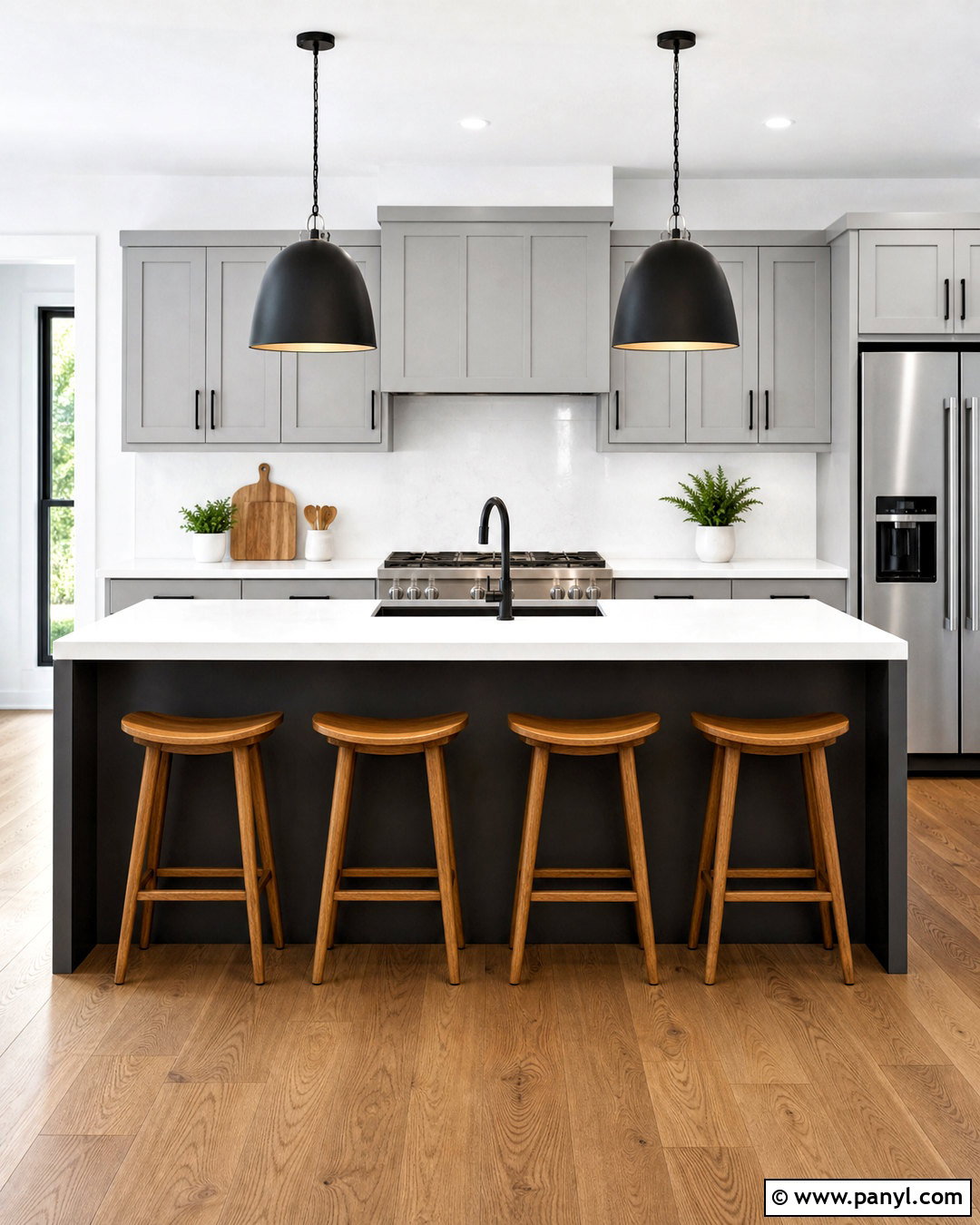 Crisp White Gray Modern Kitchen - 20 white gray paint color ideas