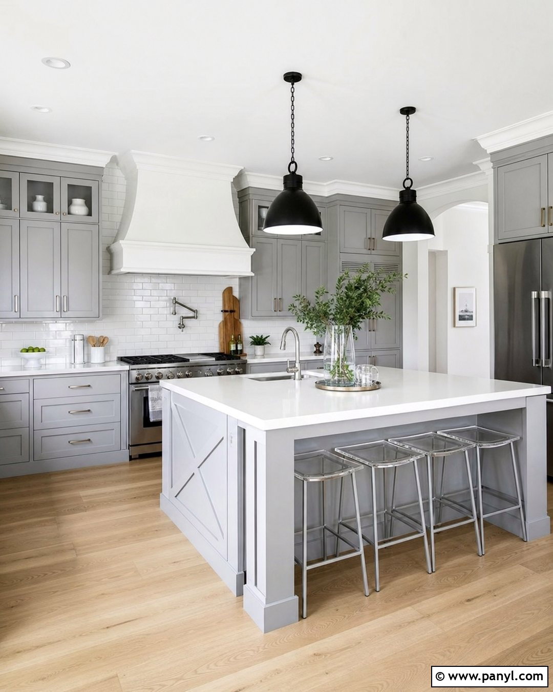 Crisp White Kitchen Walls - 35 Kitchen Wall Colors With Grey Cabinets