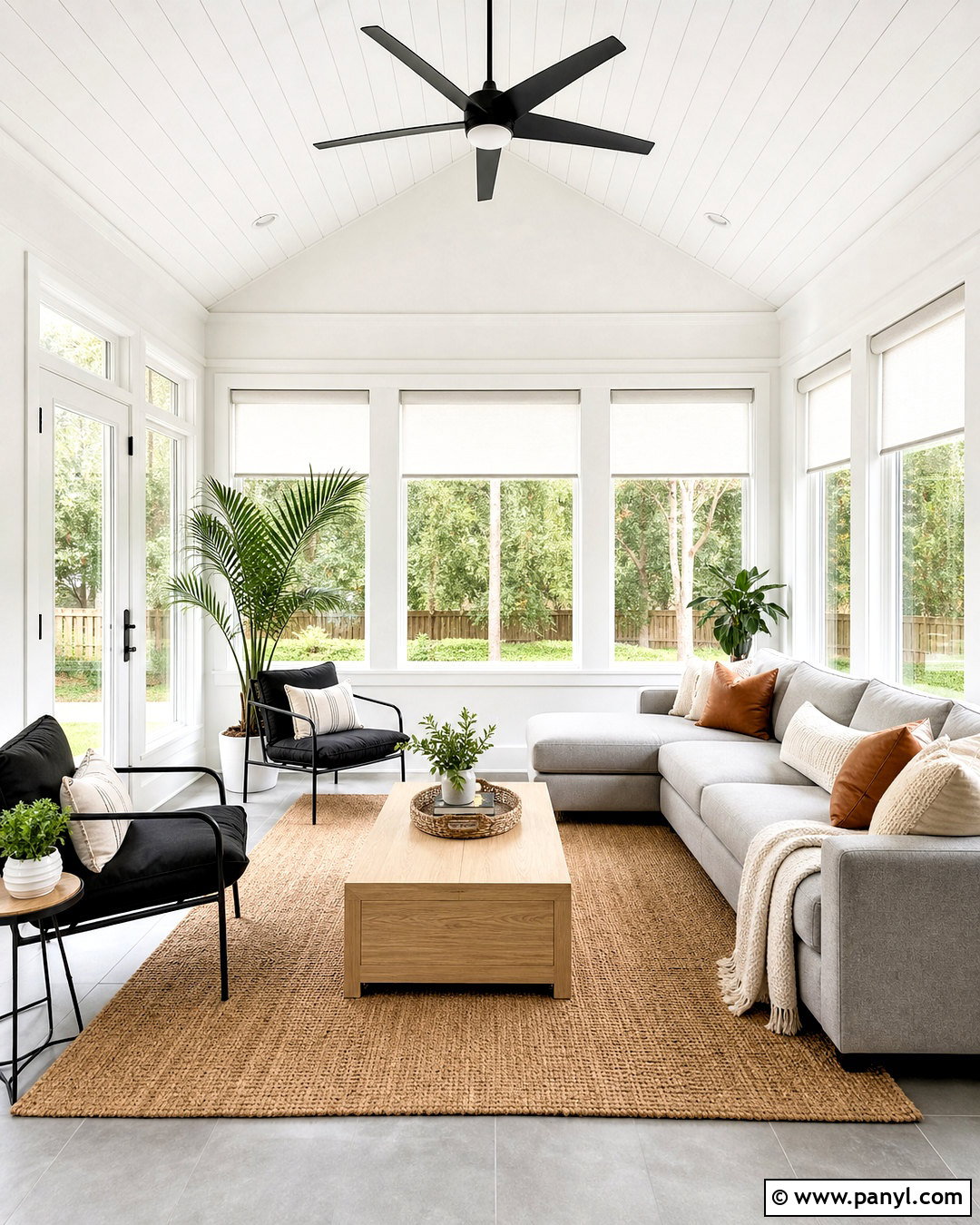 Crisp White Sunroom Paint Color - 20 sunroom paint colors ideas