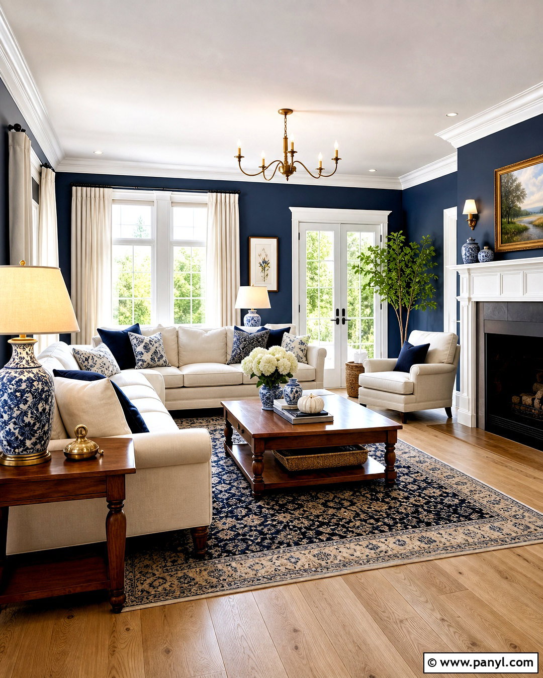 Crisp White Trim With Blue Walls - 20 trim paint color ideas