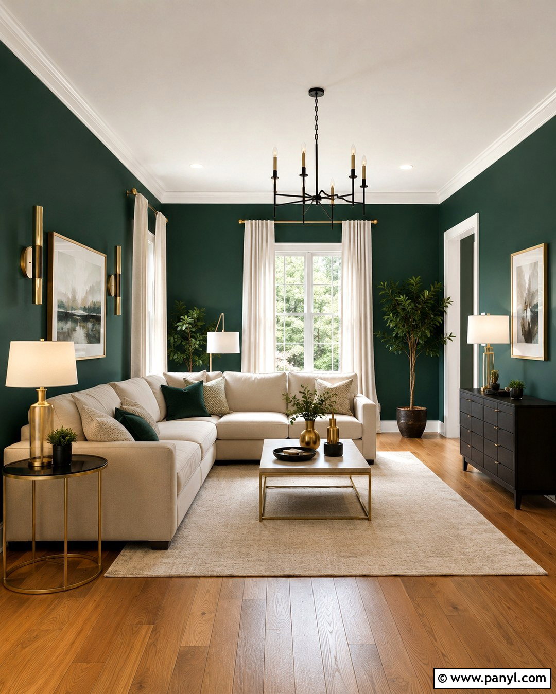 Crisp White Trim With Green Walls - 20 Trim Colors For Green Walls