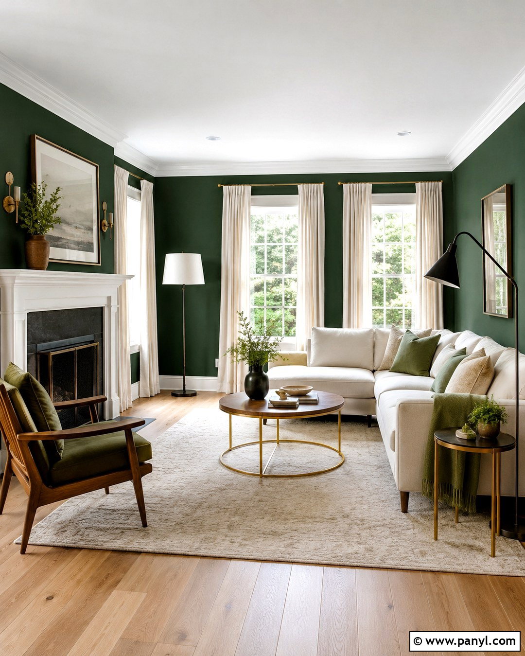 Crisp White Trim - 20 Trim Color For Dark Green Walls