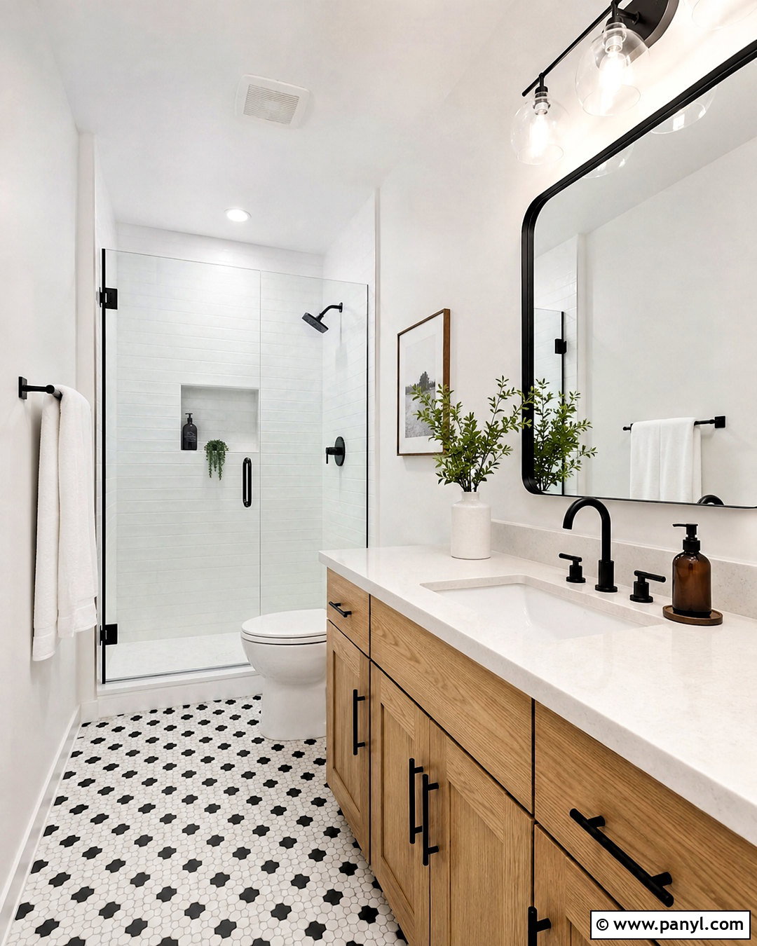 Crisp White Wall Color - 20 Wall Color With Black And White Tile Ideas