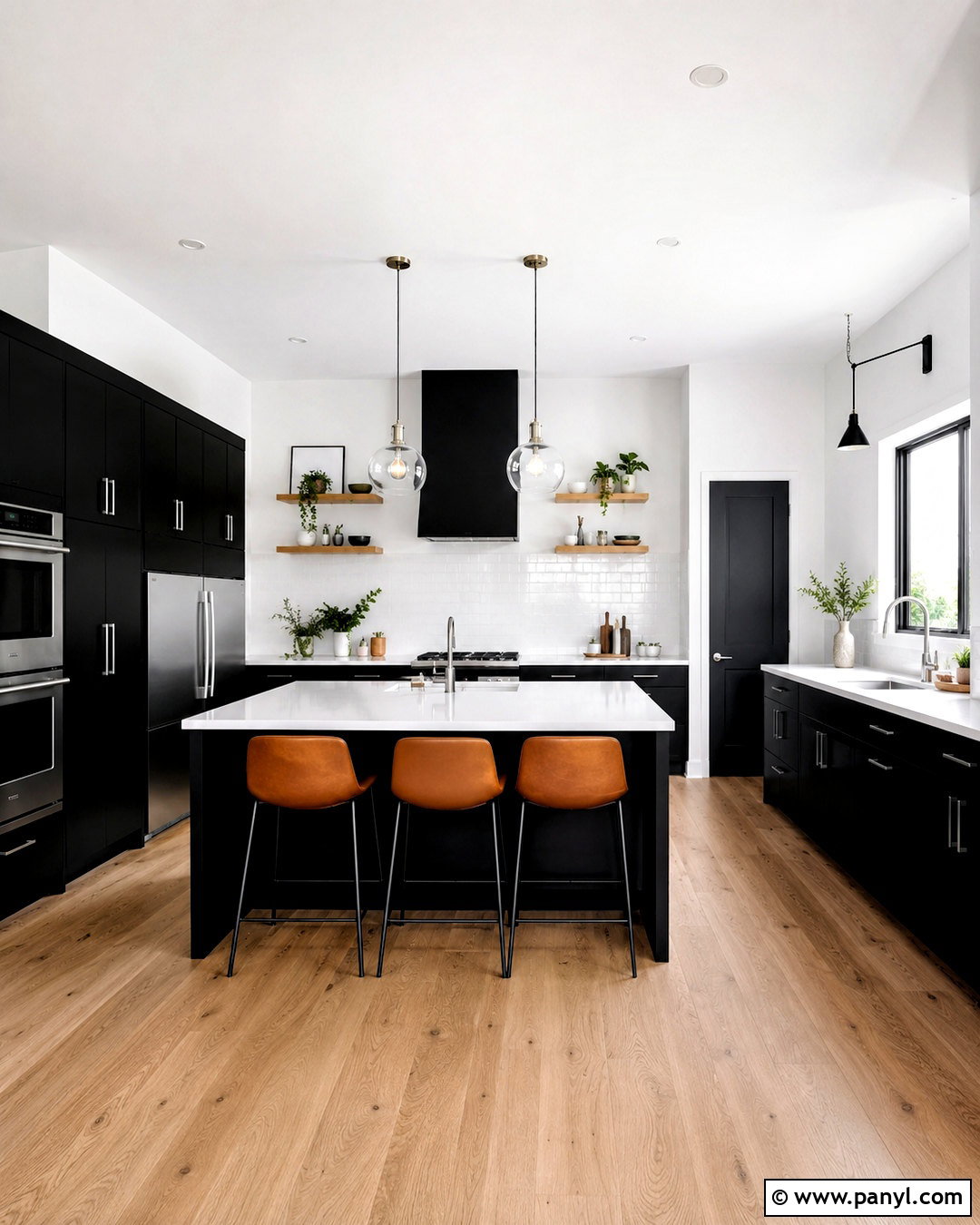 Crisp White Walls With Black Cabinets - 20 What Wall Color Goes With Black Cabinets