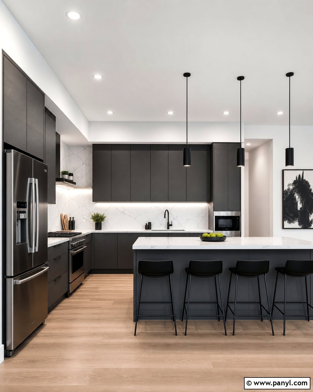 Crisp White Walls With Grey Kitchen Cabinets - 30 Grey Kitchen Cabinets Wall Color Ideas