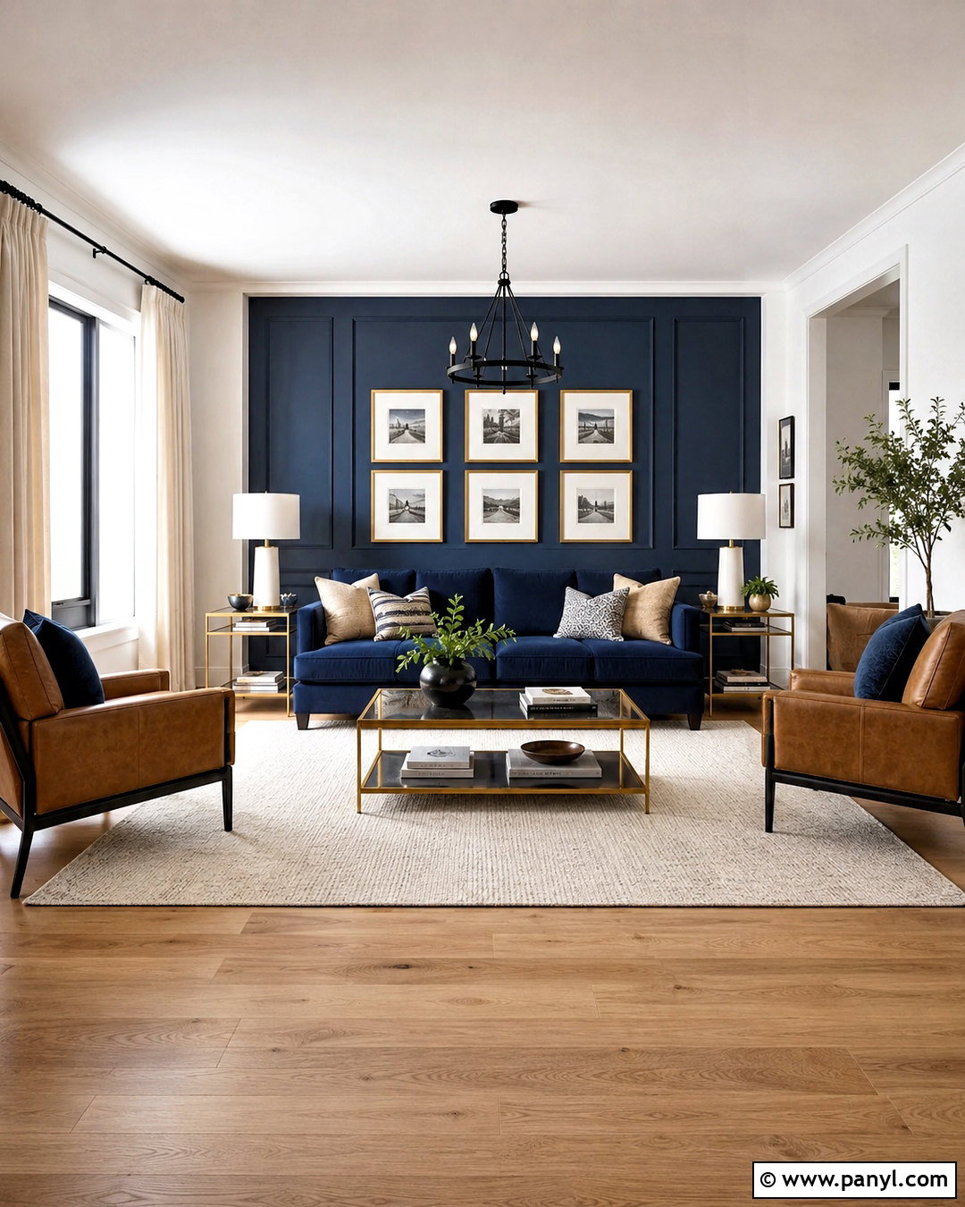 Crisp White Walls With Navy Blue - 20 Wall Colors That Go With Navy Blue Ideas