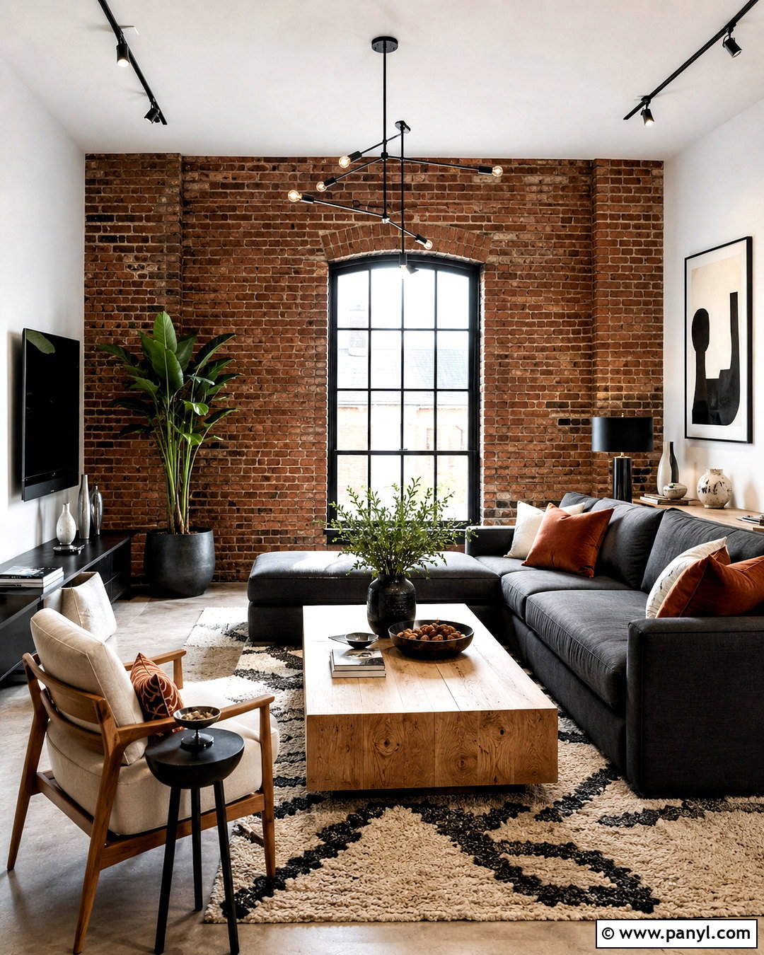Crisp White With A Brick Wall - 20 What Color Goes With Brick Wall Ideas