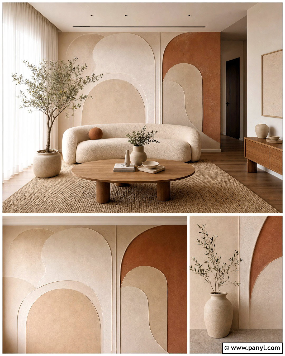 Curved Arch 3D Wall Painting - 20 3d wall painting ideas living rooms